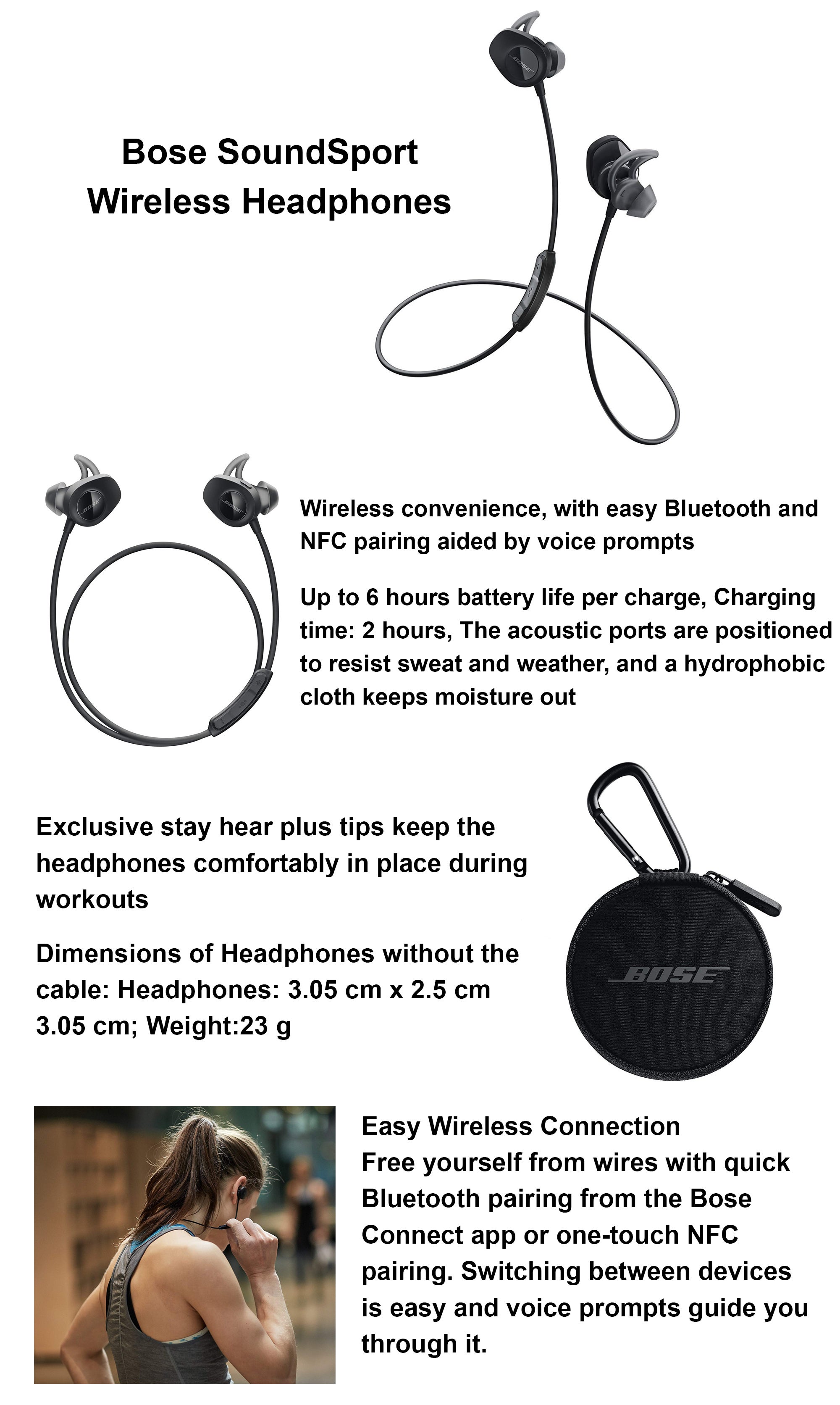 Bose soundsport discount wireless headphones instructions