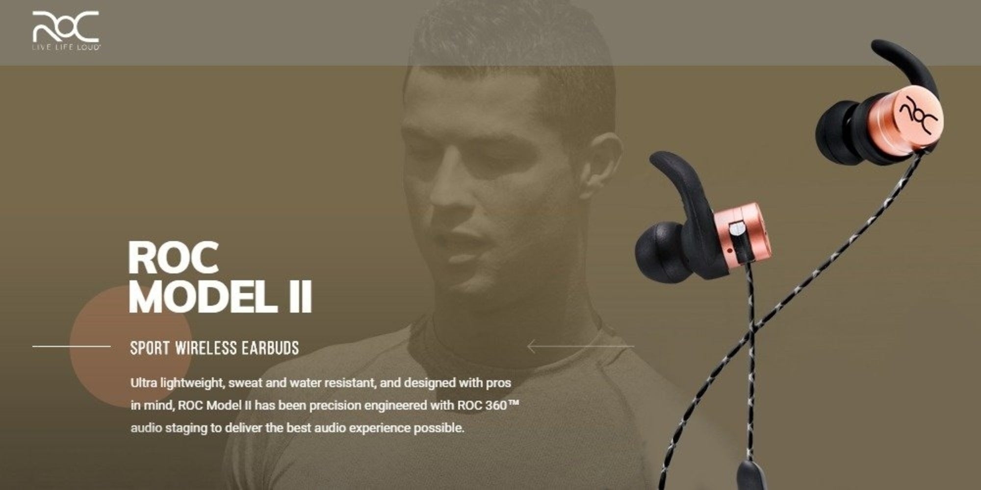 ROC Bluetooth Wireless Sport Earbuds In-Ear Headphones Model 2 1