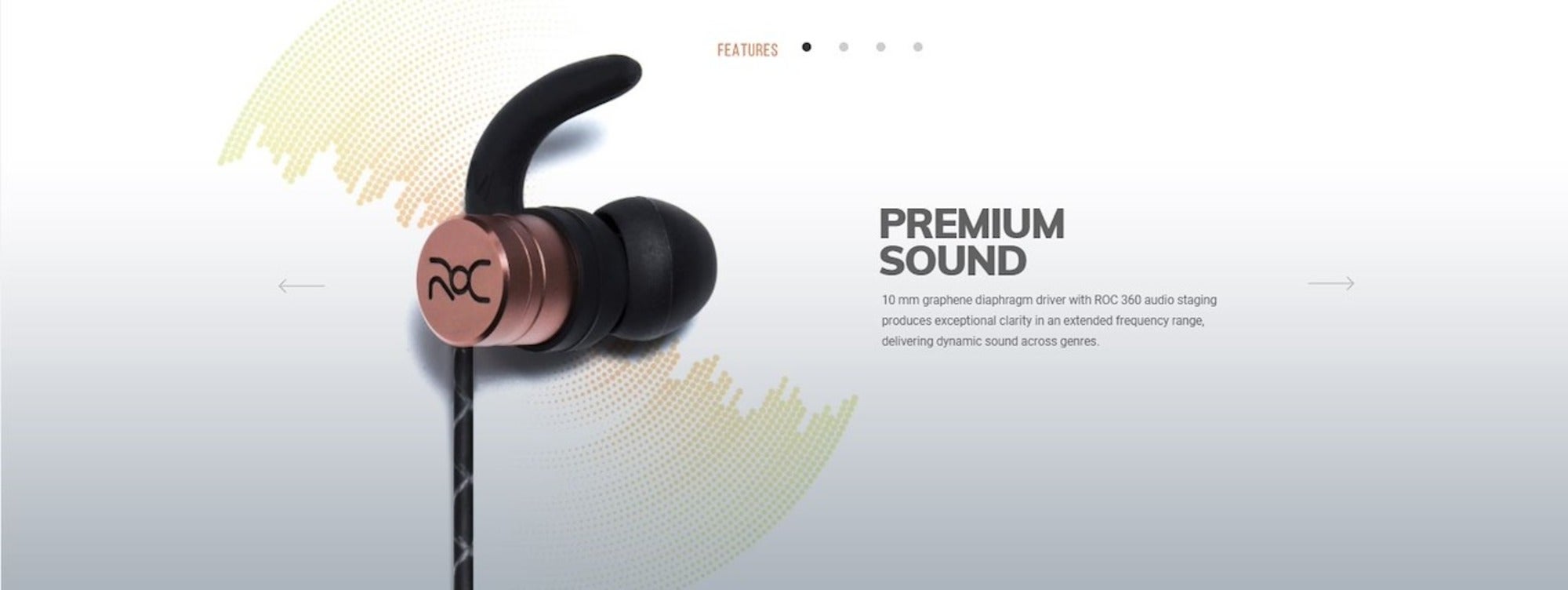 ROC Bluetooth Wireless Sport Earbuds In-Ear Headphones Model 2 2