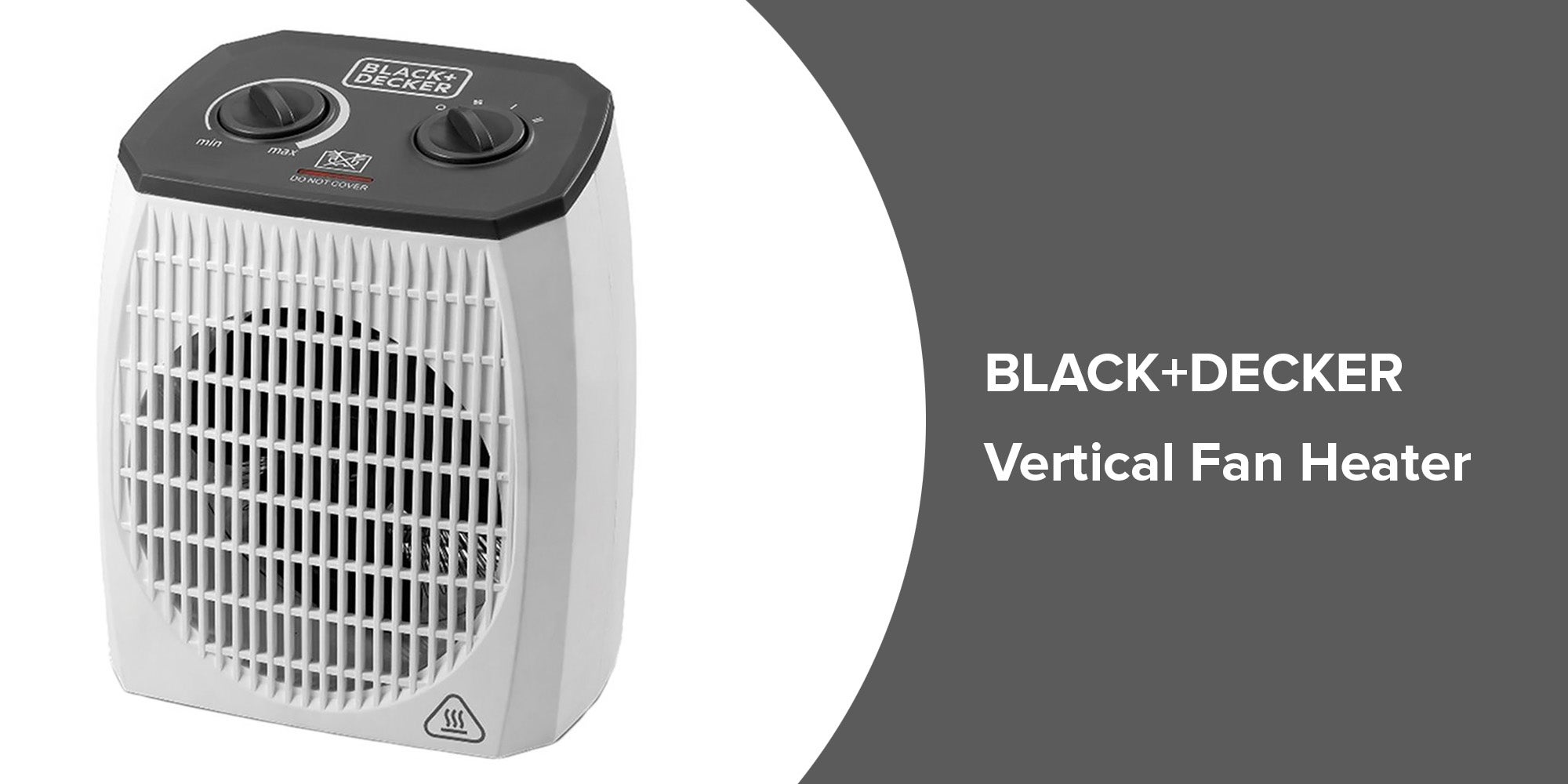 Black+Decker 2000W Vertical Fan Heater, White, 1.44 Kg, Hx310 - 220-240  Volt 50 Hz - World Import