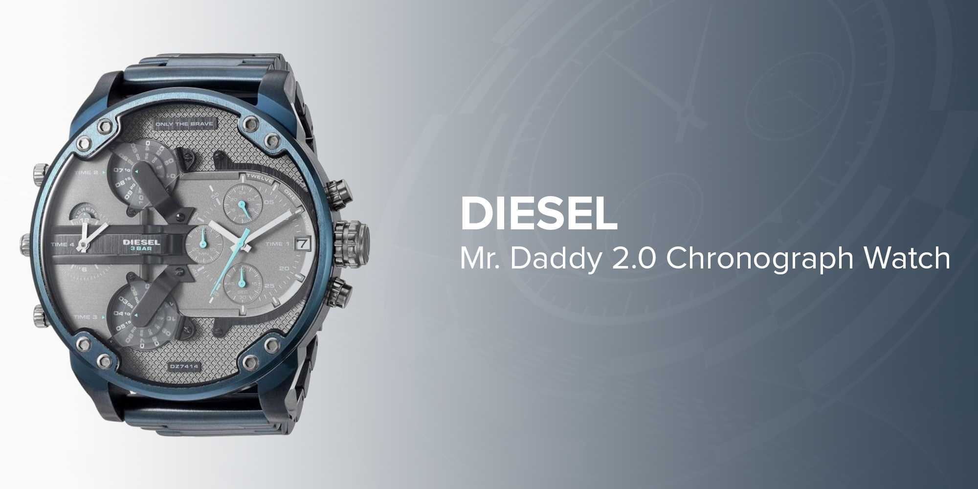 Diesel Men's Watch Mr. Daddy 2.0 DZ7414 blue steel at 167,60 € ➤ Au...