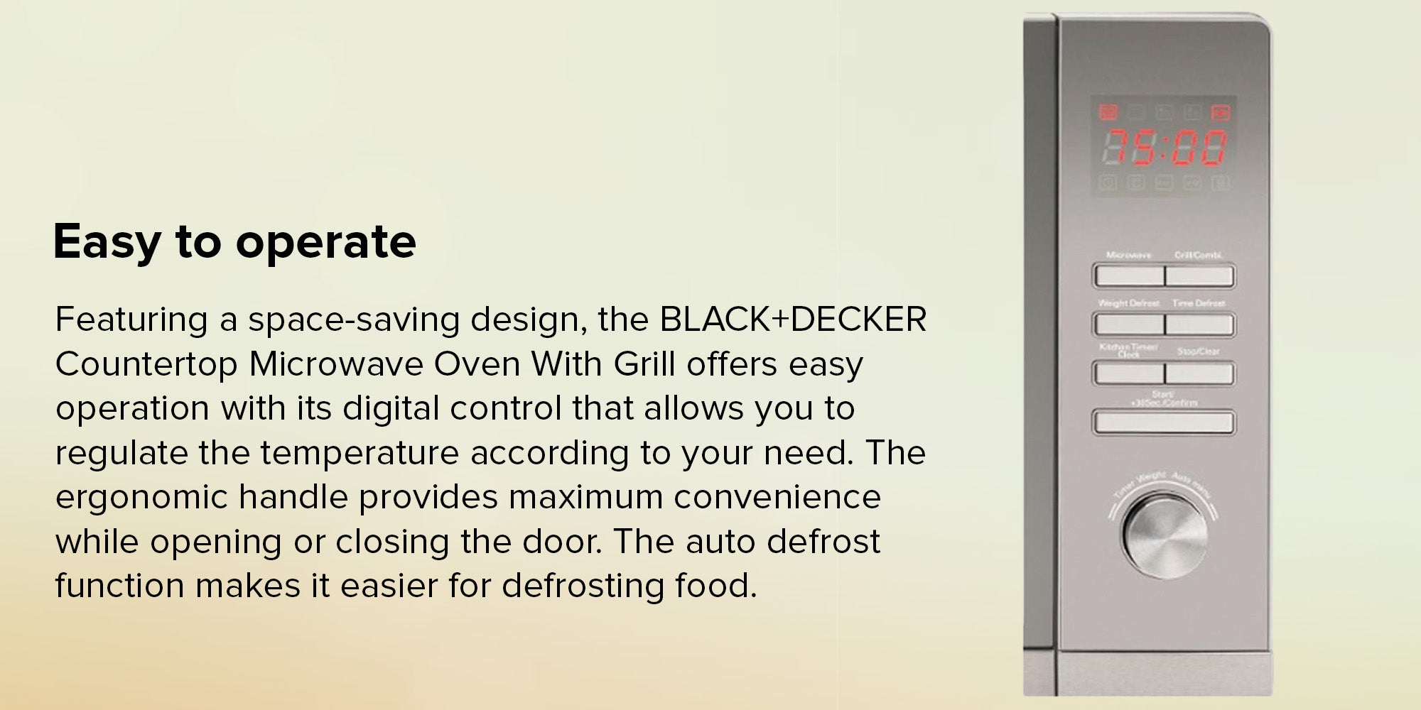 Black & Decker Microwave Oven With Grill, 30 Liter, 900 Watt, Silver -  MZ30PGSS, Best price in Egypt