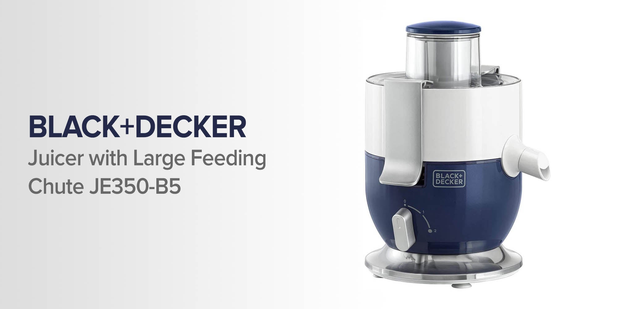 BLACK+DECKER Juice Extractor with Wide Feeding Chute 1.3 L 400.0 W JE400-B5  White UAE