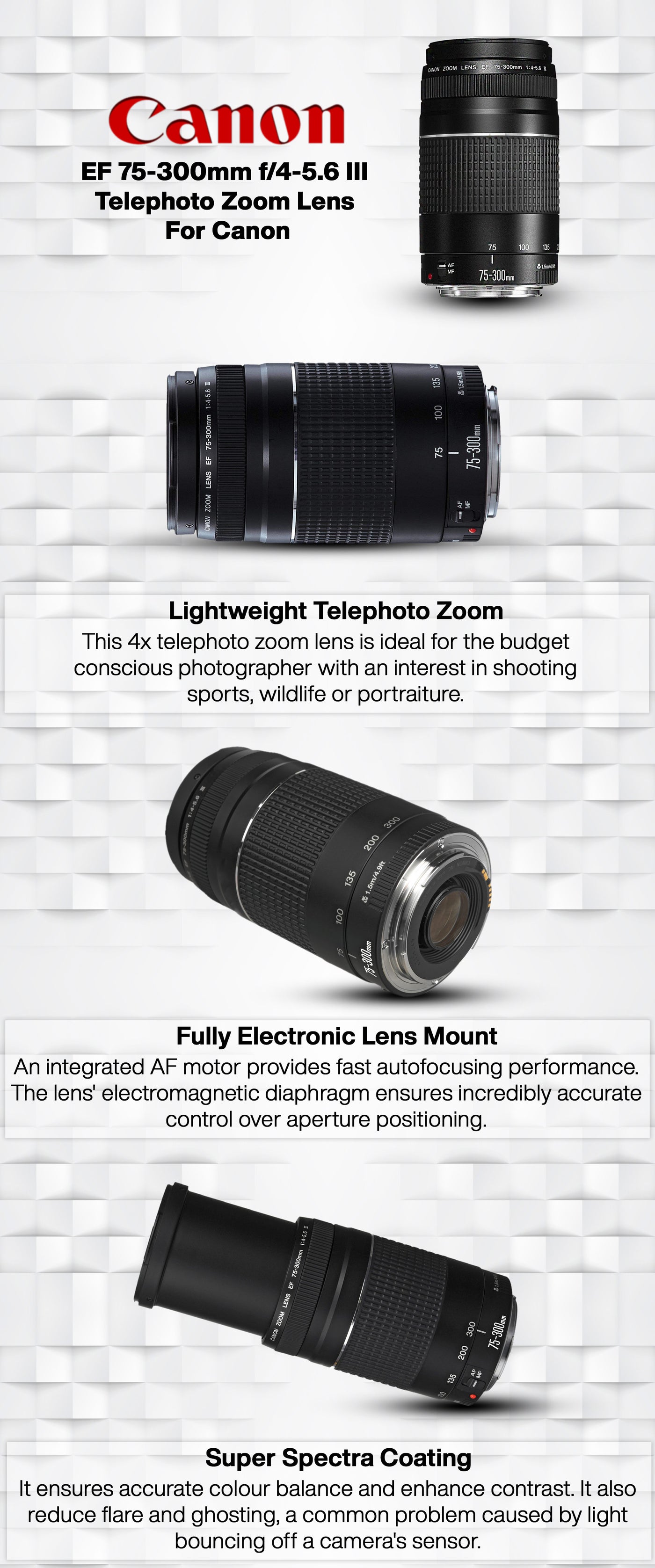 CANON ZOOM LENS EF 75-300mm 1:4-5.6 ⅢUSM Amazon.com : Canon EF 75-300mm f/4-5.6 III Telephoto Zoom