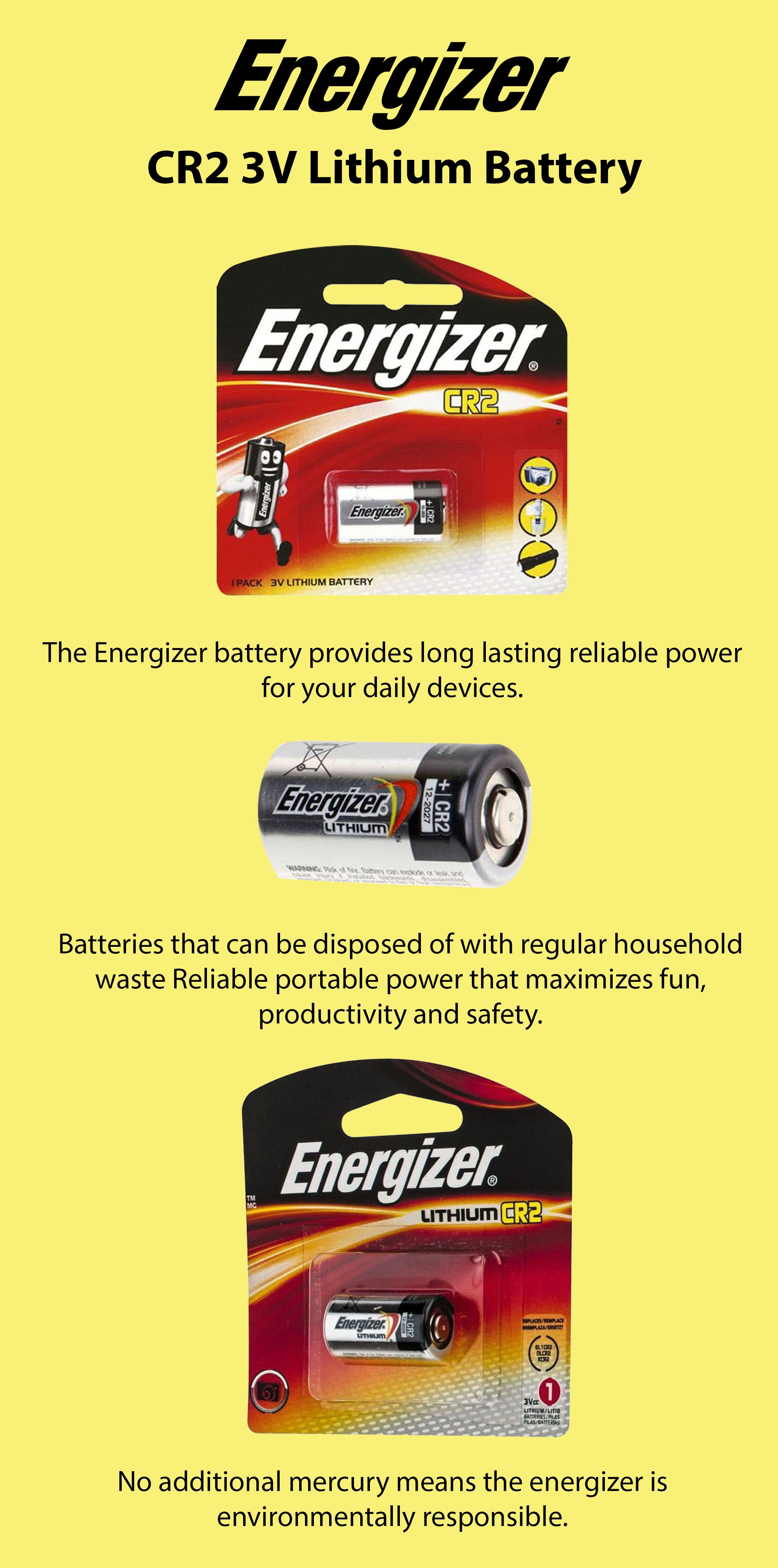  Energizer CR2 Lithium Battery : Health & Household