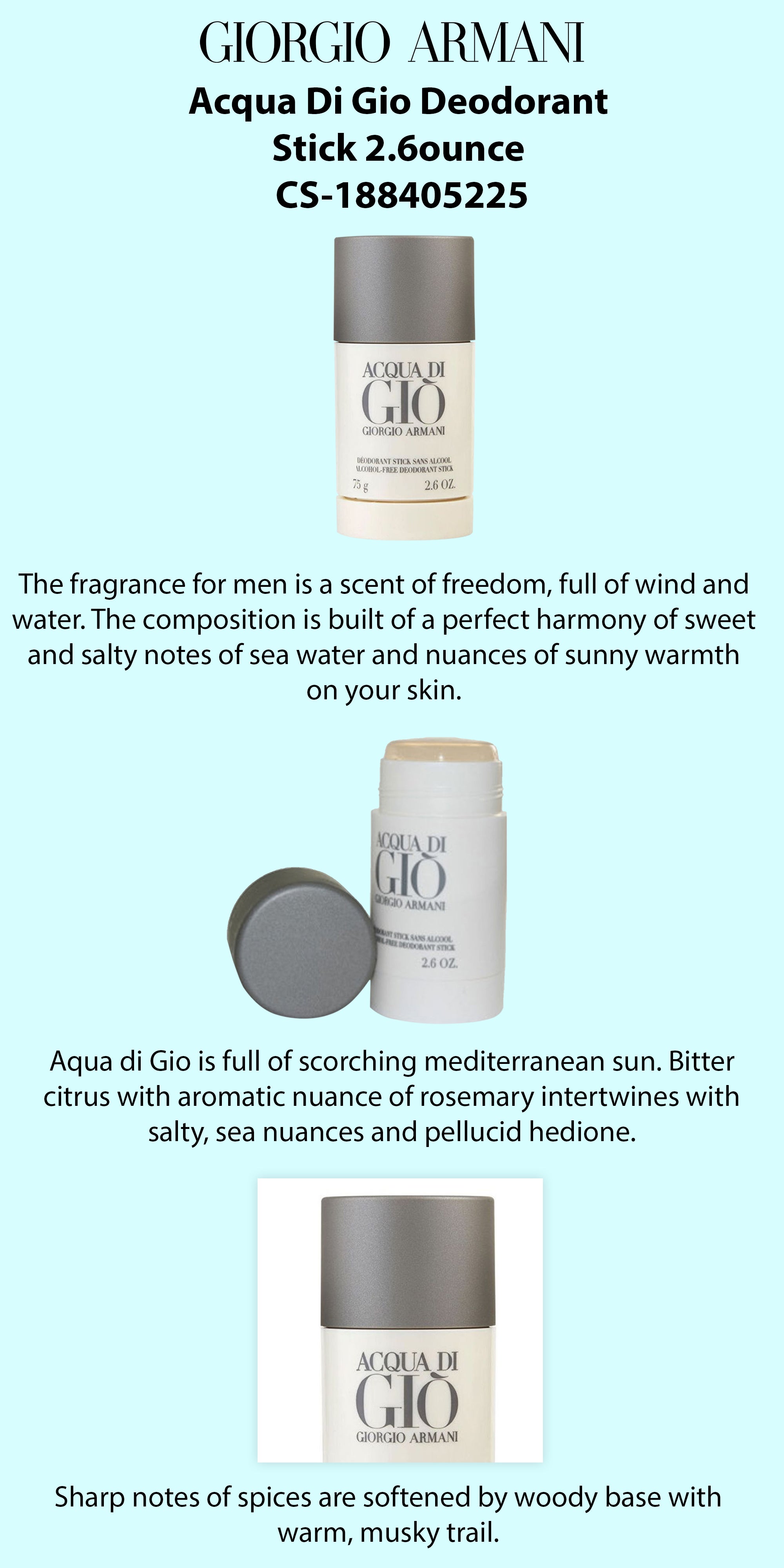 Gio armani clearance deodorant stick