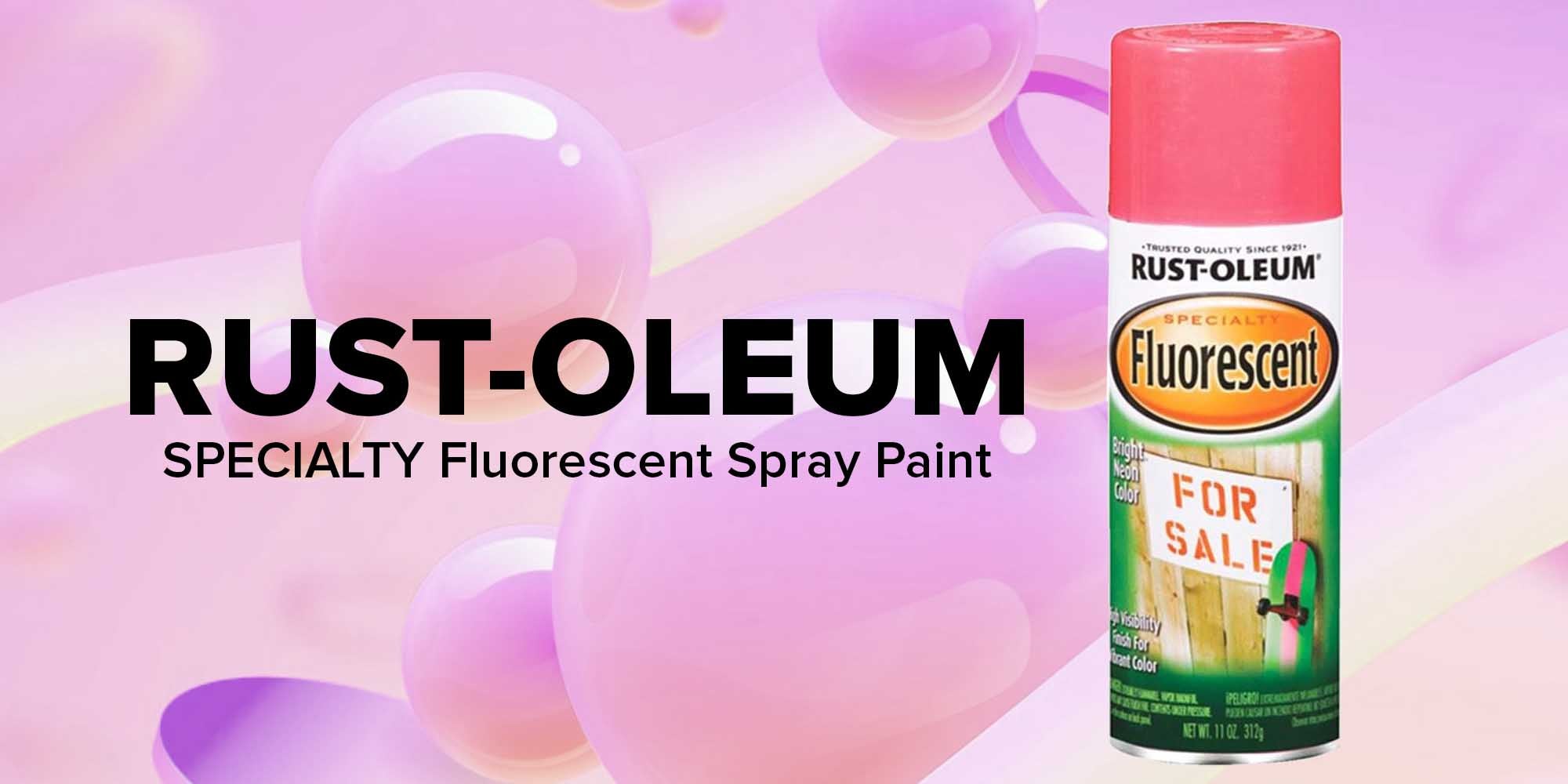 Rust-Oleum FLUORESCENT PINK SPRAY PAINT Bright Neon Color HIGH VISIBILITY  FINISH