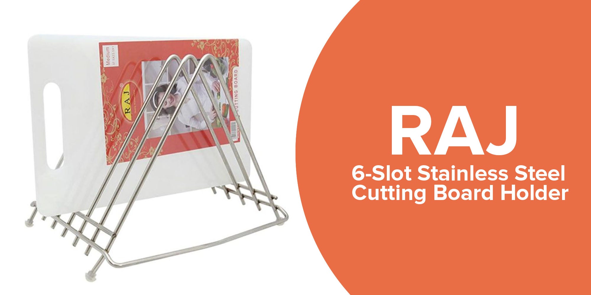 Stainless Steel Cutting Board Rack - 6 Slot - Silver - 1 Count Box