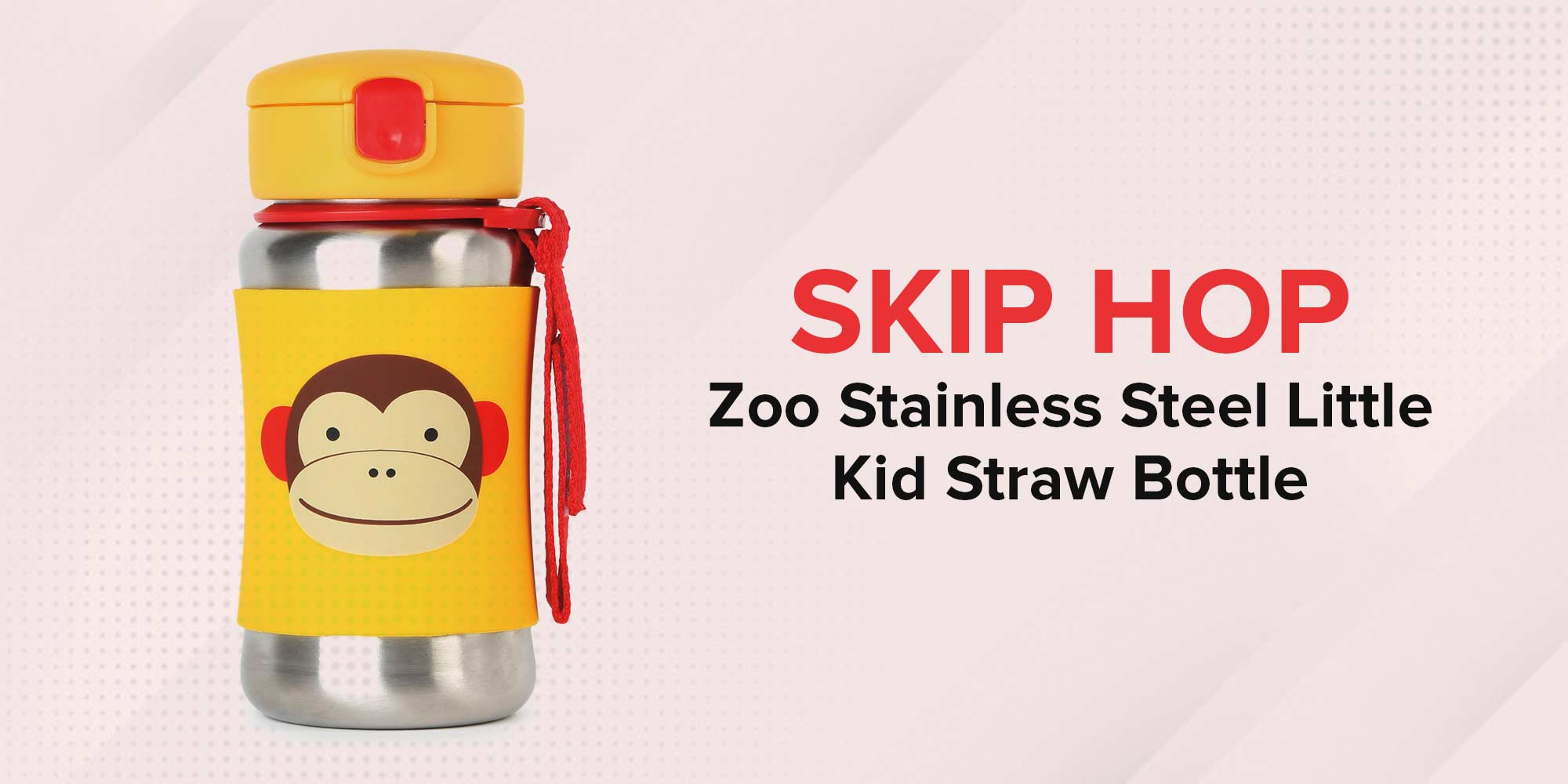 Zoo Stainless Steel Little Kid Straw Bottle