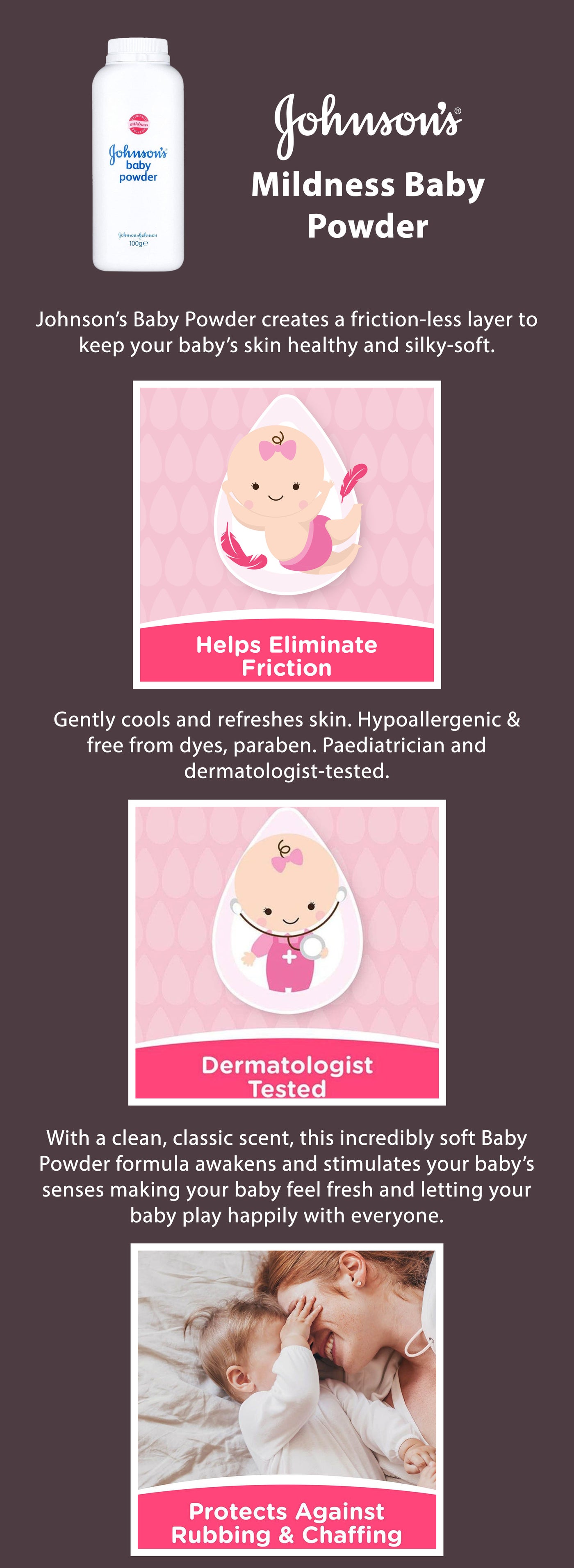 Johnson's Mildness Baby Powder, 100g Best Price UAE Dubai, Abu