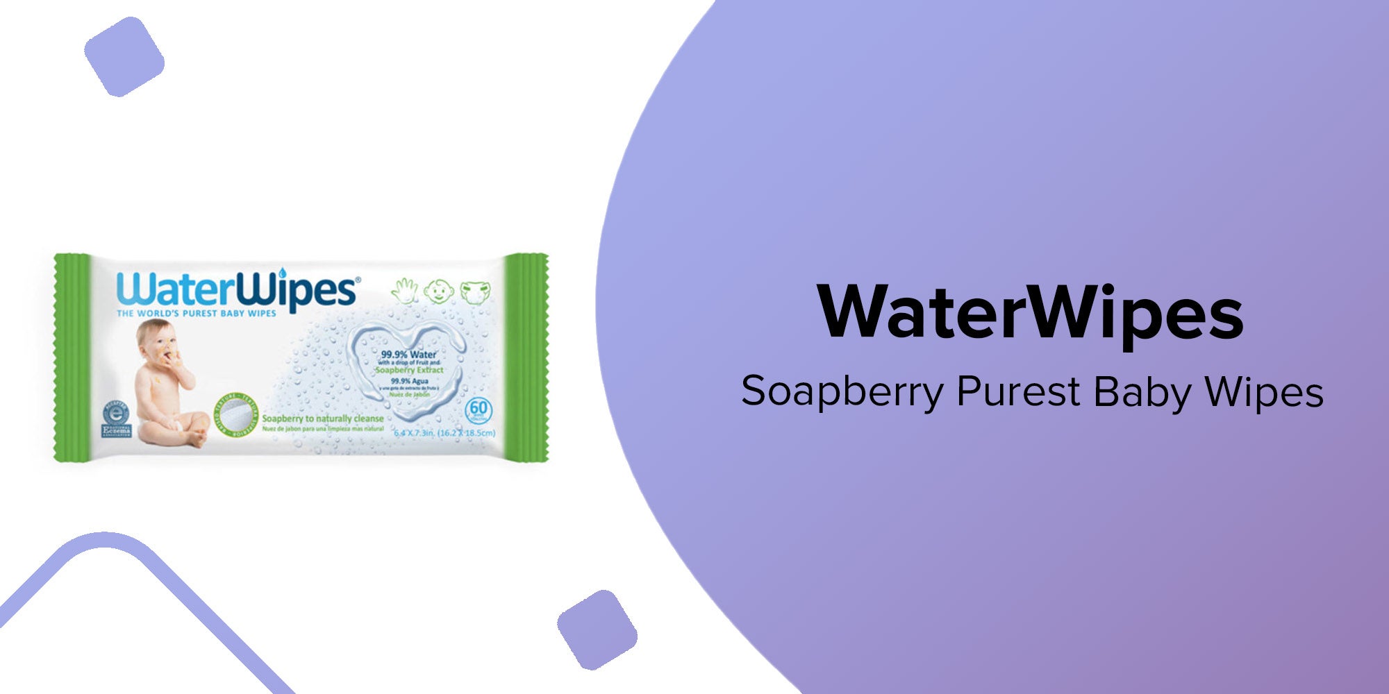 WaterWipes 60-Piece Extra Sensitive Soapberry Baby Wipes Without Alcohol  UAE