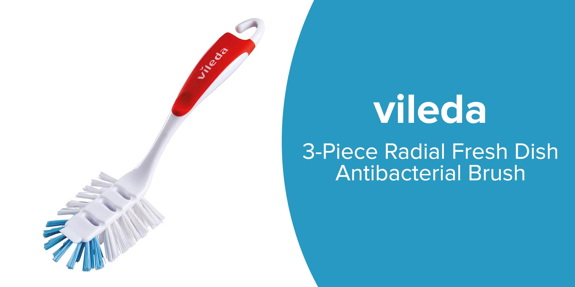 Vileda Scrubbing Brush Radial Fresh for Dishes with Easy Rinse Channels