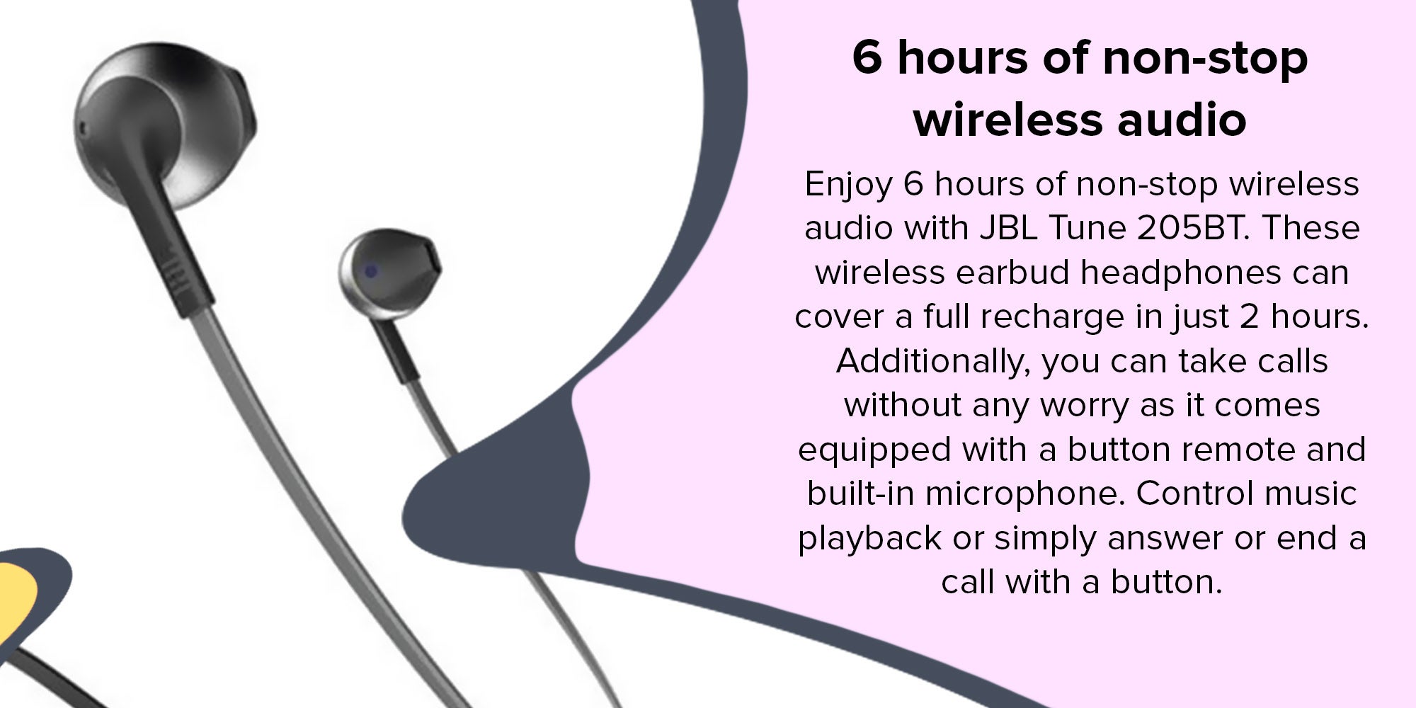 Jbl tune discount 205bt battery life