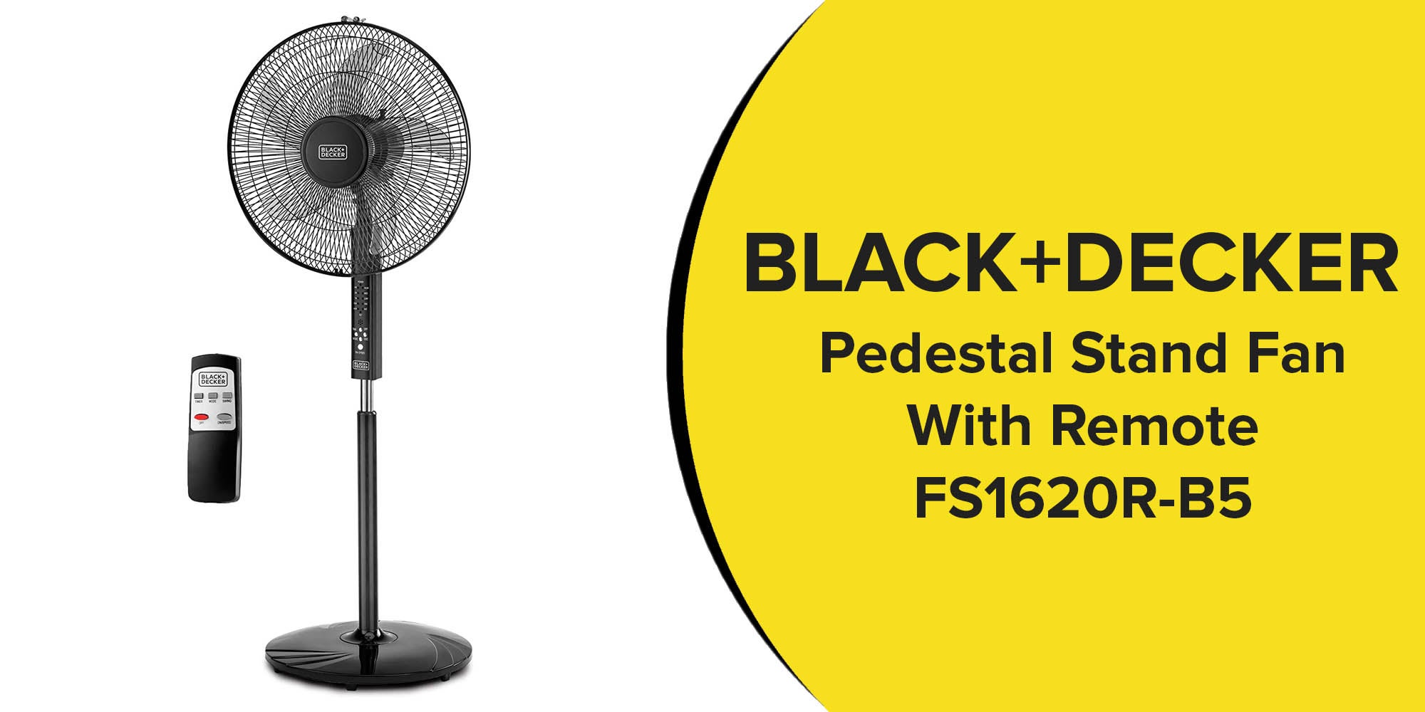 Black & Decker FS1610R 16-Inch Stand Fan with Remote, 220V (Non-USA  Compliant)