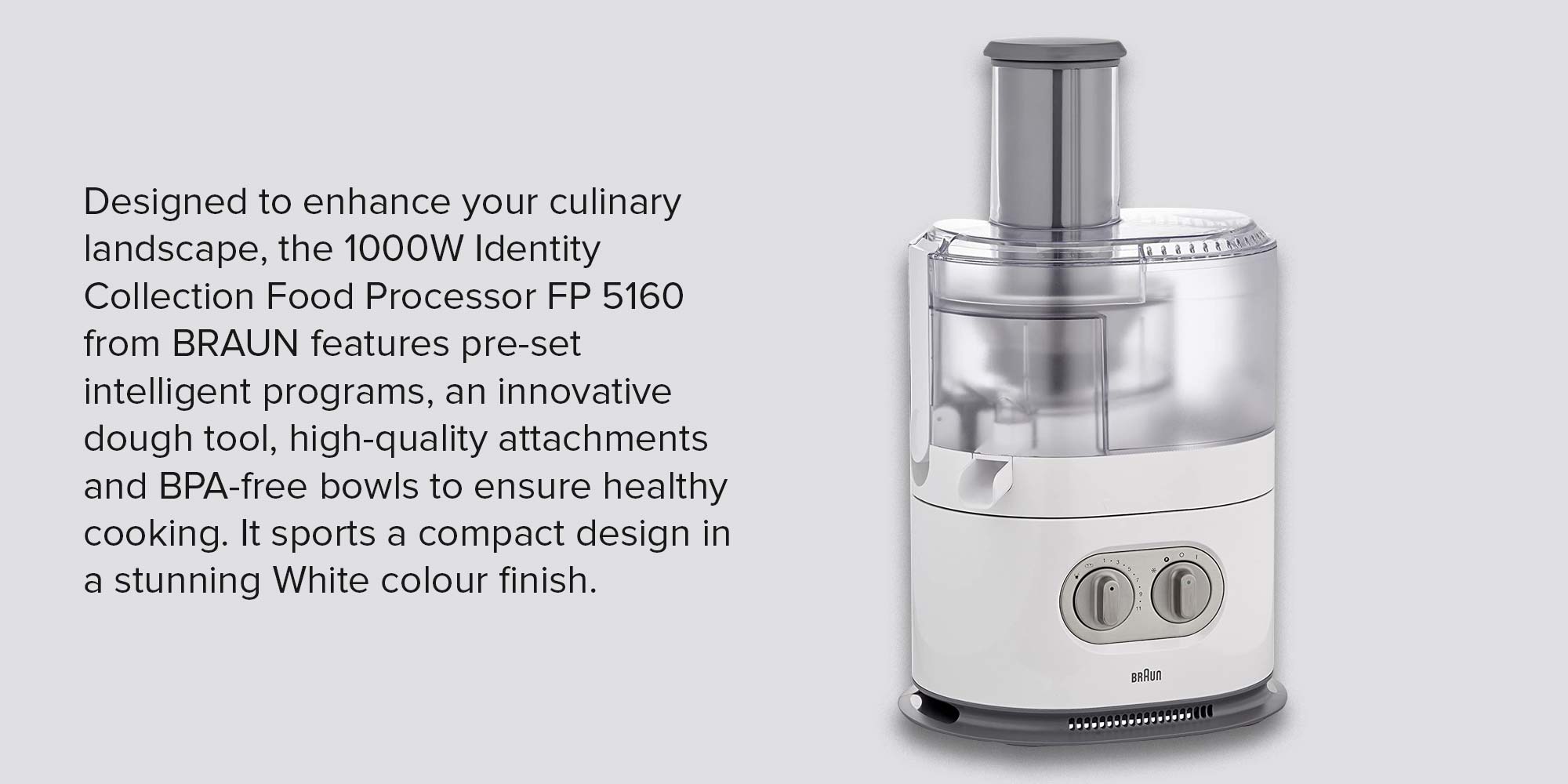 Braun IdentityCollection Food processor, FP 5160 - Compact. Intelligent.  Strong
