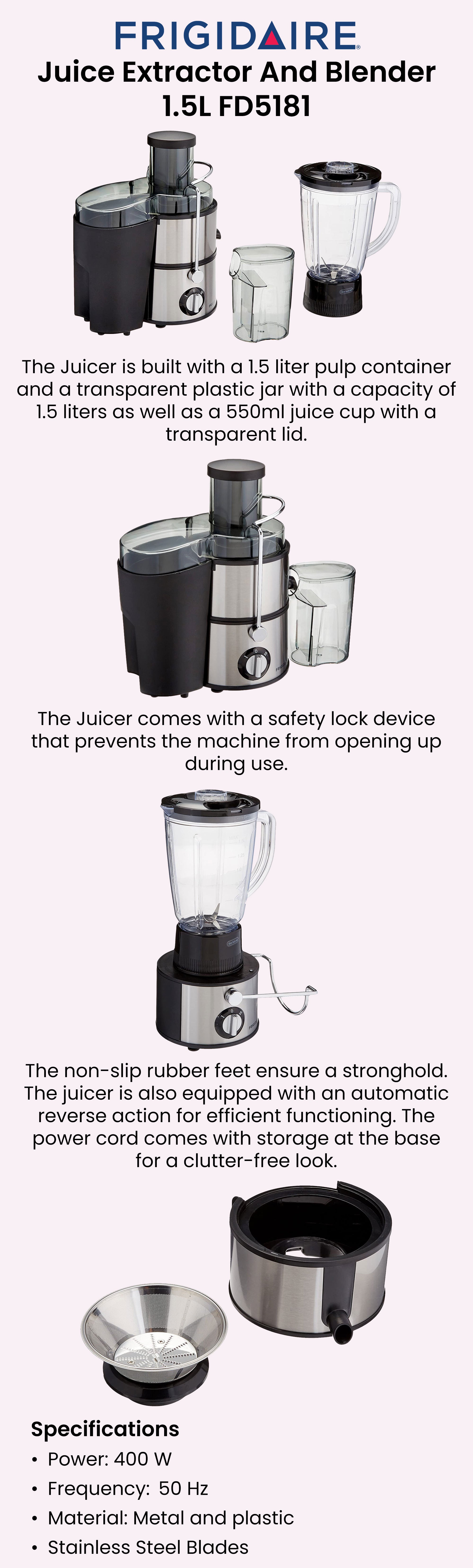 Frigidaire 2 in 1 Juice Extractor & Blender 