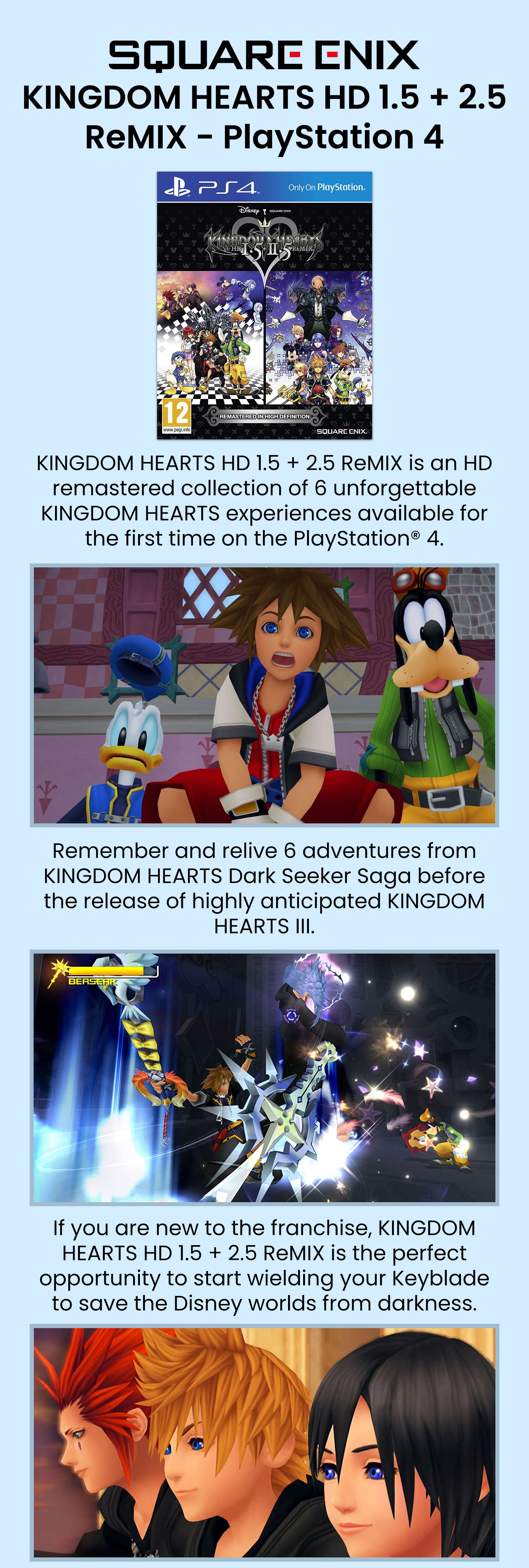 Square Enix Kingdom Hearts HD 1.5 + 2.5 Remix (Intl Version) - Role Playing  - PlayStation 4 (PS4) UAE