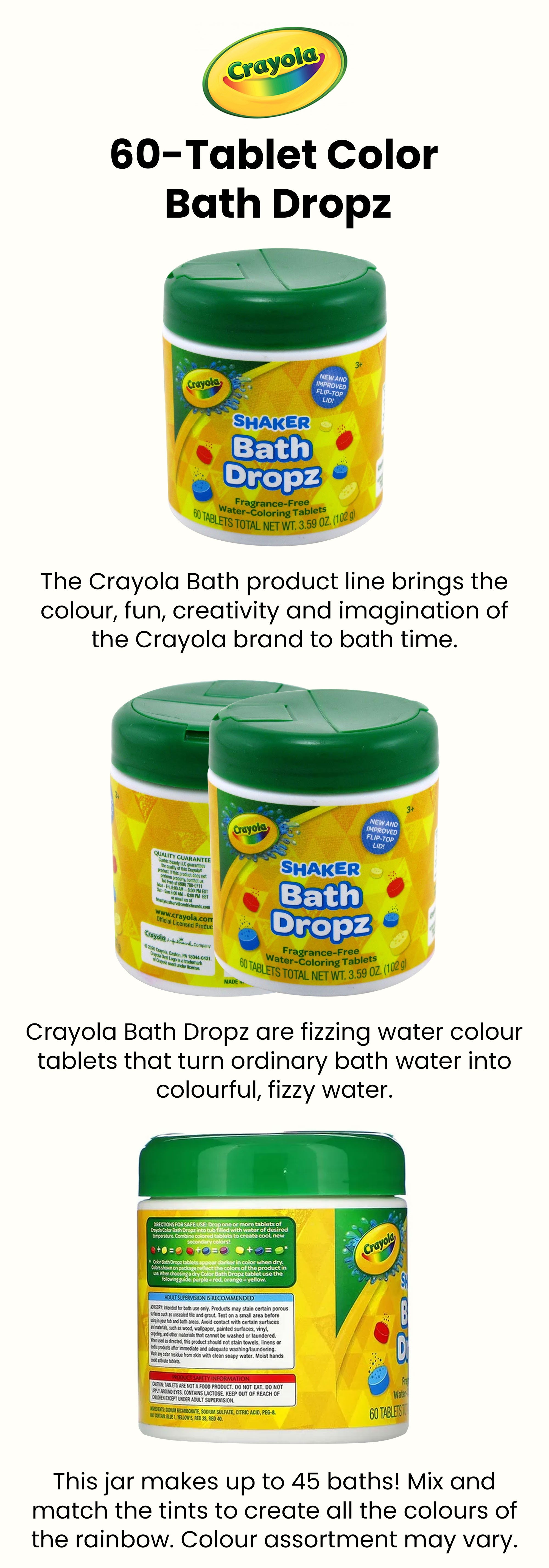 Crayola 60-Tablets Color Bath Dropz 102grams UAE