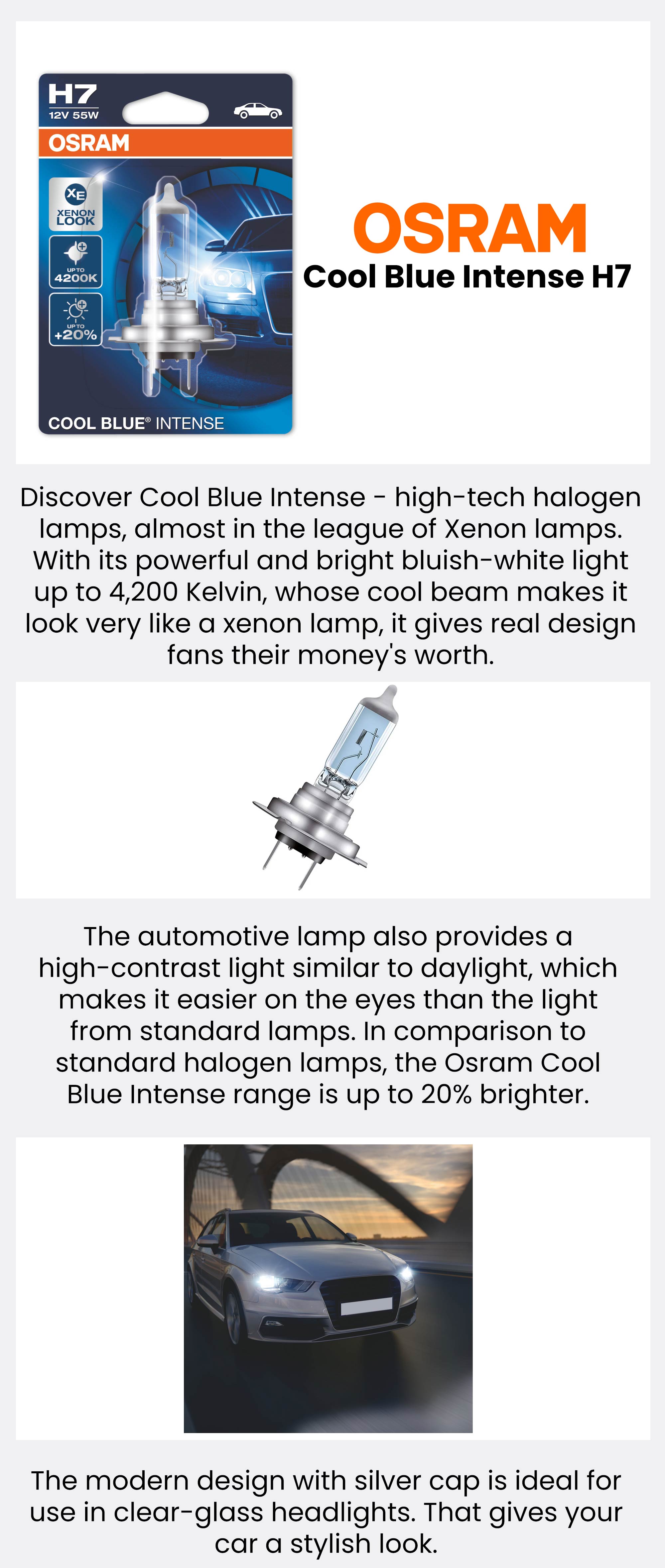 H7 12V 55W Cool Blue Intense