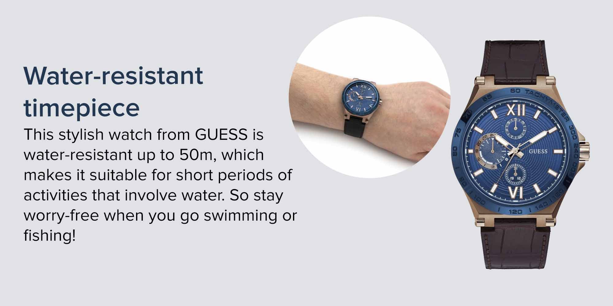 GUESS Men\'s Renegade Water Resistant Analog Watch GW0204G2 - 46 mm - Brown  UAE | Dubai, Abu Dhabi