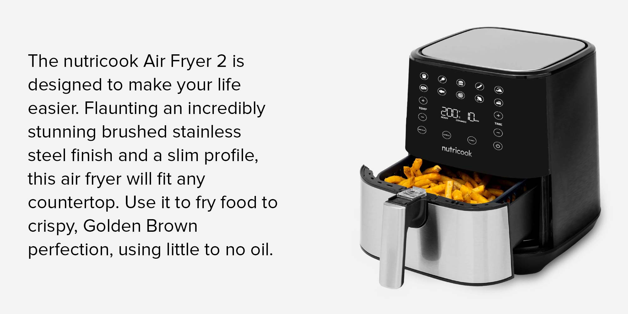 Nutricook Air Fryer Oven, Digital/One Touch Control Panel Display, 8 P –  KATEI UAE
