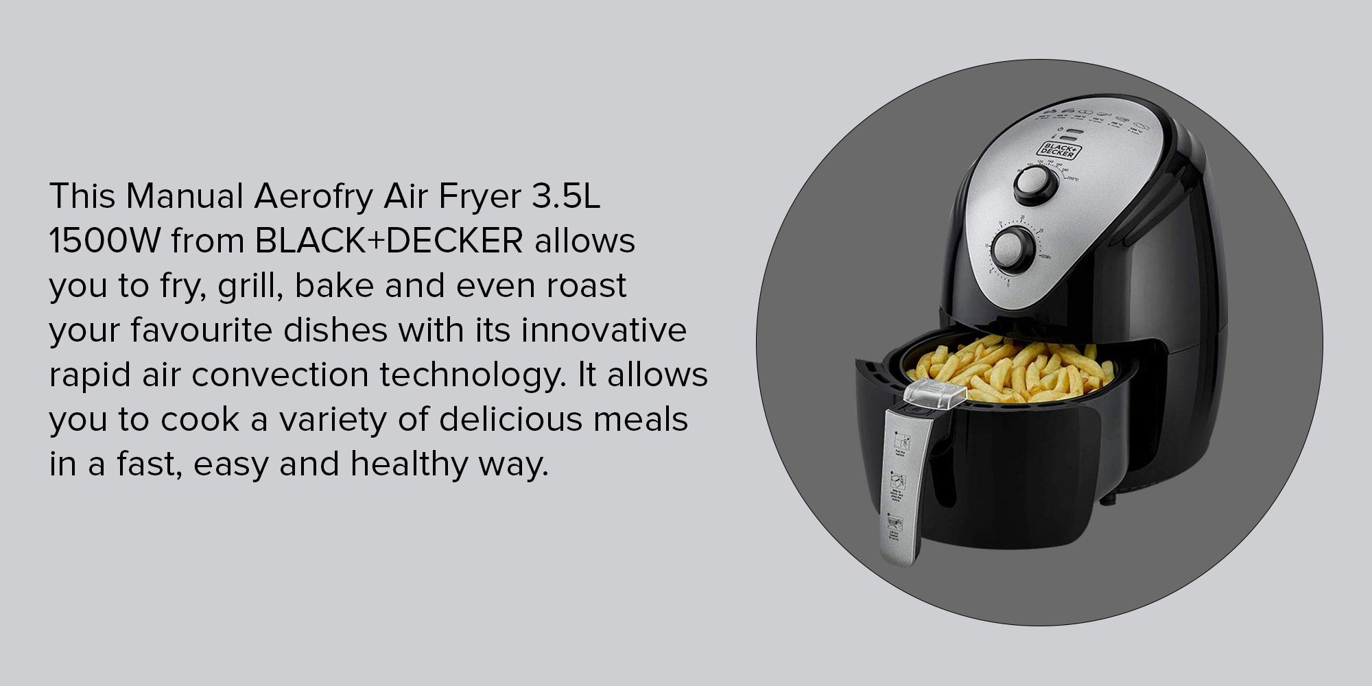 BLACK+DECKER AIR FRYER BLACK+DECKER AIR FRYER 3.5L AF150