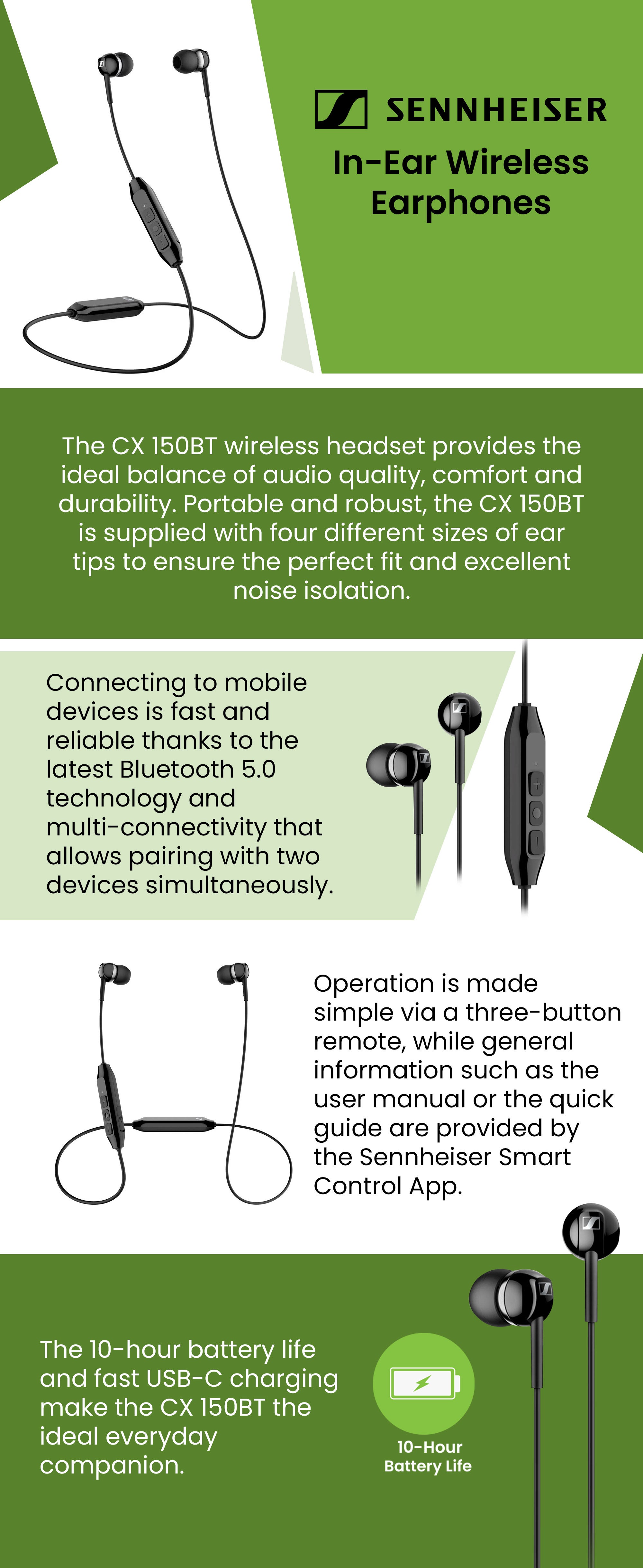 Sennheiser cx150bt wireless online earphones