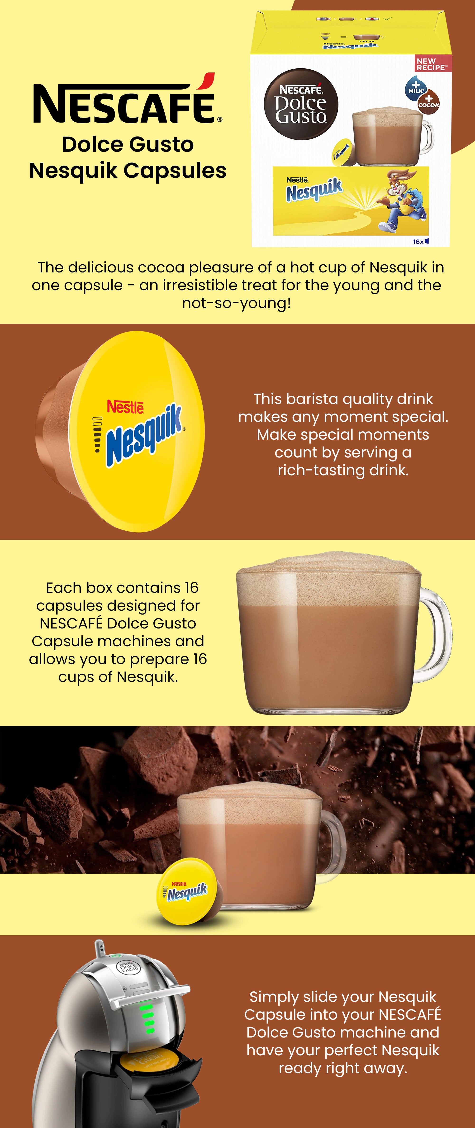 Nescafe Dolce Gusto Nesquik 16 capsules (Pack of 3)