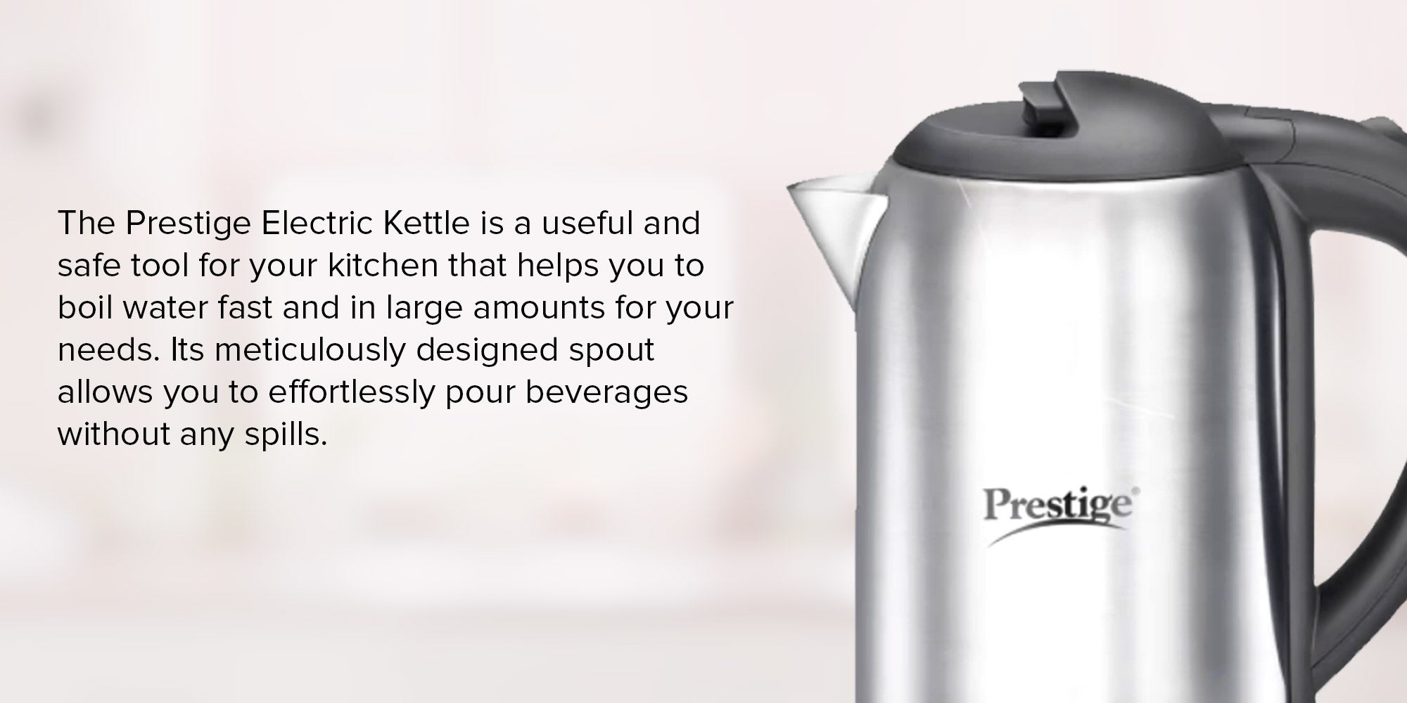 Prestige Electric Kettle - 2 Liter - Black And Silver