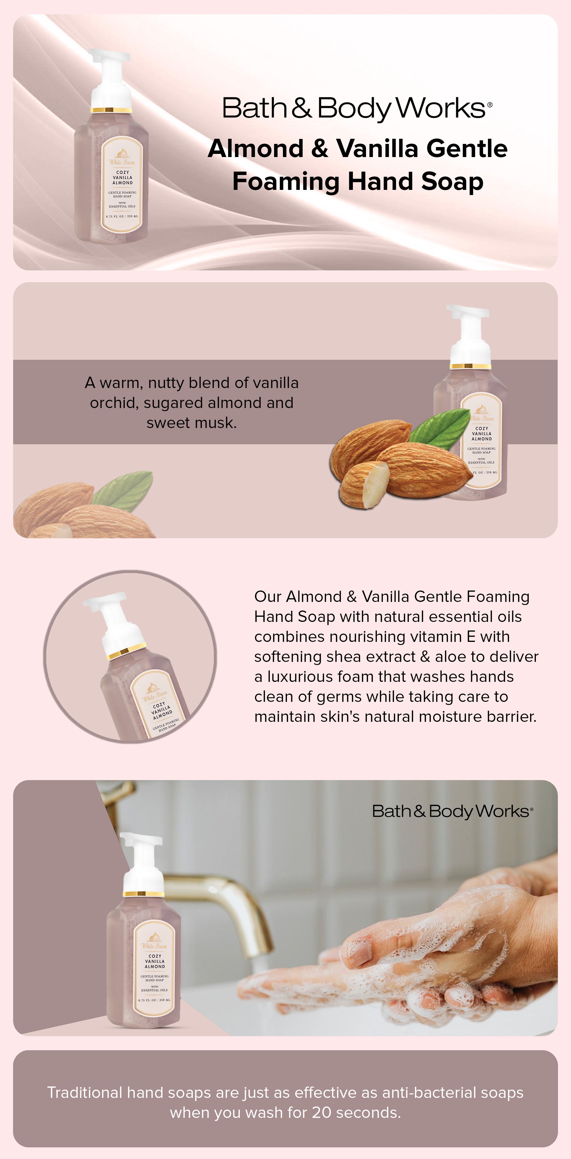 Bath & Body Works Gentle Foaming Hand Soap Cozy Vanilla Almond