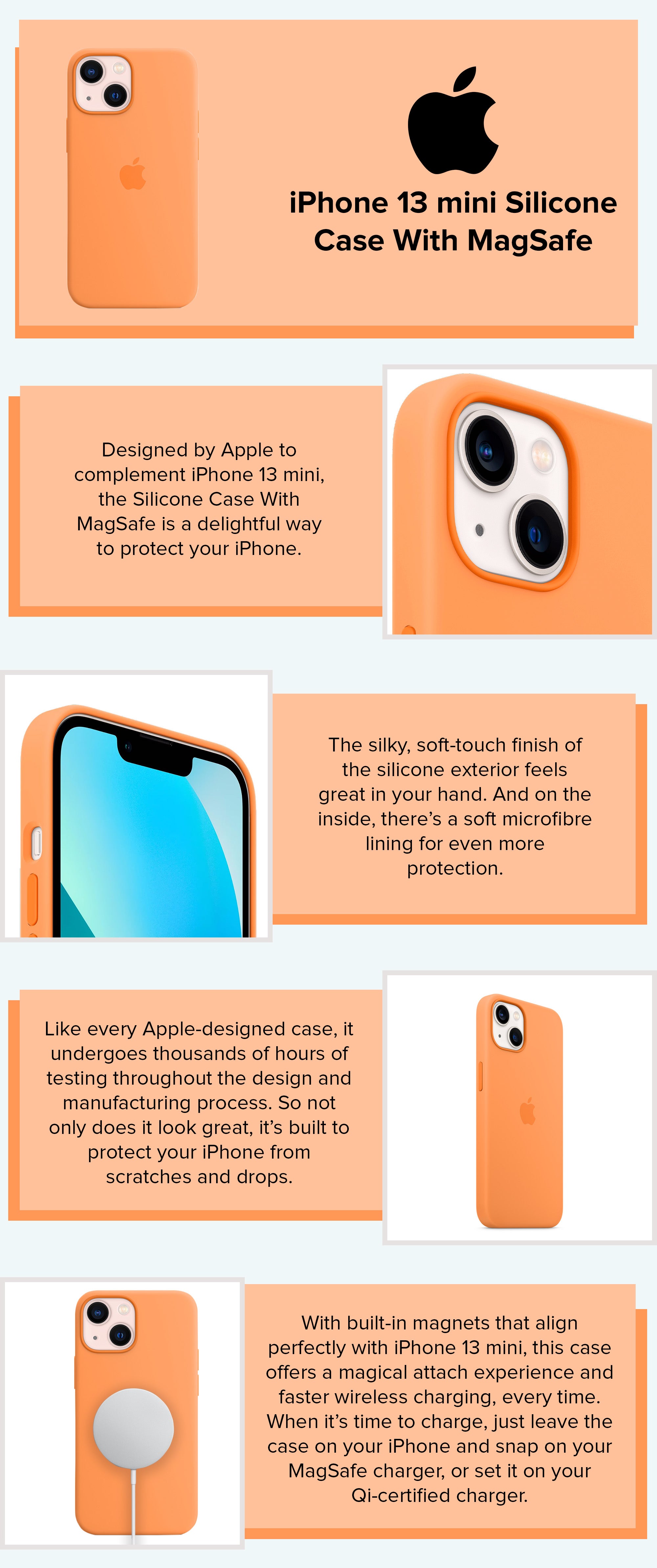 iPhone 13 mini Silicone Case with MagSafe - Marigold - Apple