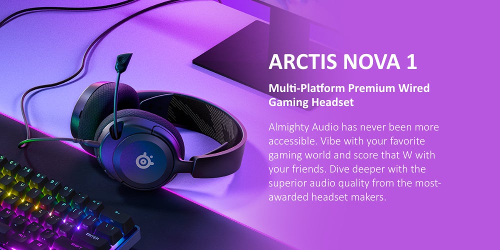 Arctis Nova 1, The Gaming Headset for PC with Almighty Audio