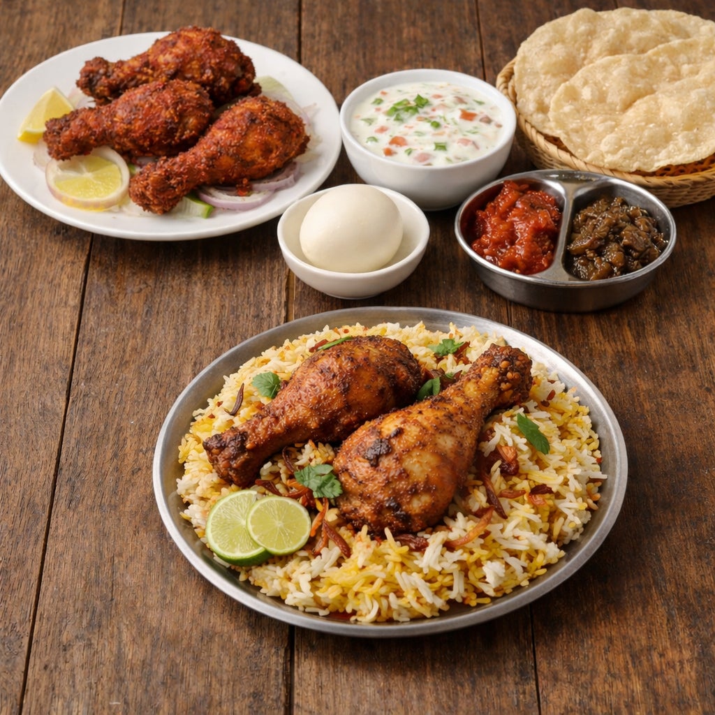 Biryani and sides platter