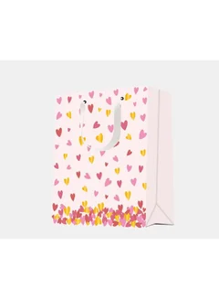 Miniso Love Confession Collection Falling Hearts Gold-Stamping Vertical Gift Bag, M