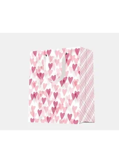 Miniso Big Hearts Gold-Stamping Vertical Medium Gift Bag