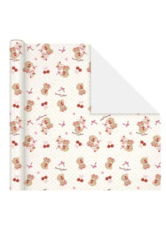 Miniso Fantasy Childhood Collection Glitter Wrapping Paper, Cherry Bear