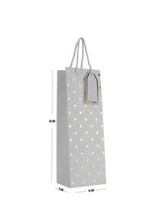 Wine Bottle Gift Bag White Diamond Paper Bag With Tag