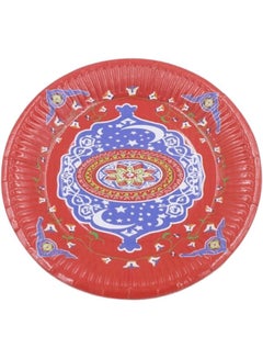 Red Ornate Eid Tableware Set Plate, 10 pcs