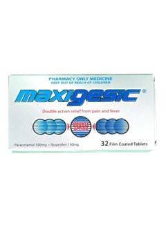 Maxigesic Paracetamol 500mg + Ibuprofen 150mg Tablets, 32 Pcs