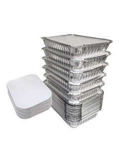 SNH Packing Aluminium Rectangle Containers With Lids, 10 Pcs