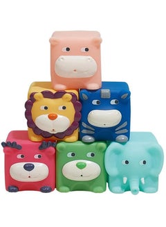 Babycare Squeeze And Stack Blocks - Animal, 6 Pieces