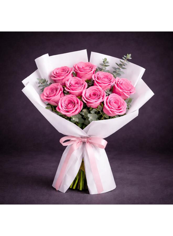 9 Pink Rose Bouquet at The Flowers Love | nownow by noon