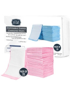 Little Story Disposable Diaper Changing Mats, Pink