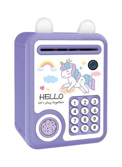 Little Story Lovely Unicorn Piggy Bank With Fingerprint Lock & Music, Purple