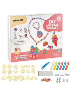 Eazy Kids Diy Kids Art & Craft Crystal Pendant Making & Coloring Set Xl - Dessert