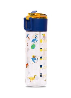 Eazy Kids Tritan Water Bottle With Snack Box, T - Rex - Blue, 450 Ml