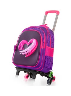 Eazy Kids School Bag 16" With Trolley - Love & Hugs Purple