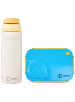 Hydrobrew Stainless Steel Leakproof Lunch Box 750Ml With Food Jar & Sip Switch Water Bottle 1000Ml, Ocean Navy