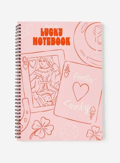 Typo A4 Spiral Notebook, Lucky Strawberry Milk