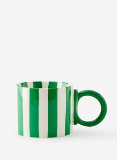 Typo Loop Handle Mug, Bay Leaf & Ecru
